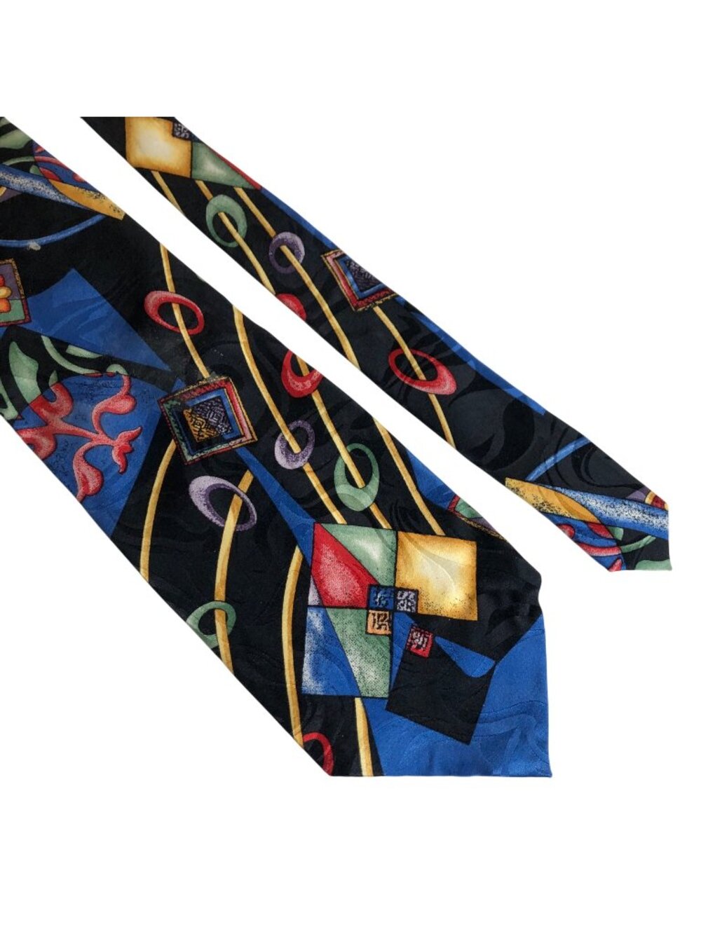 Carlo Palazzi Studio Silk Tie Black Colorful Mens Necktie Office Artistic Fun